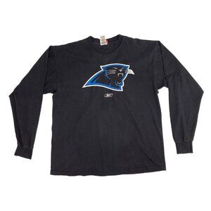 Vintage Y2K Reebok Men's Carolina Panthers Old Logo Long Sleeve T Shirt L Black